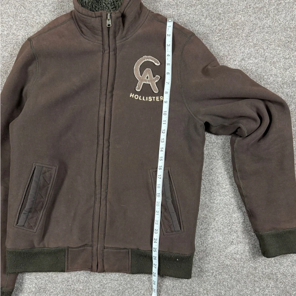 VTG Y2K Hollister Brown Faux Fur Lined Zip Up Cabrillo Sweatshirt Jacket Men’s L
